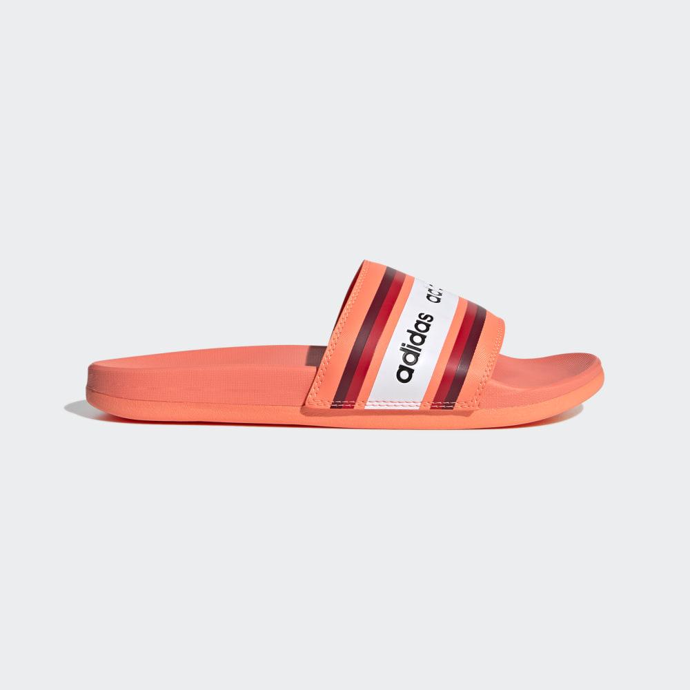 Adidas Women's FARM Rio Adilette Comfort Slides Coral/Burgundy/White Ireland EG1865